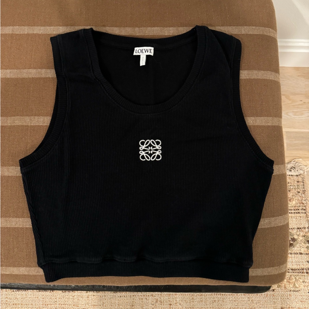 LOEWE Black Cotton Crop Top